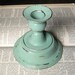 Shabby Chic Chippy Sage Candle Stick Holder