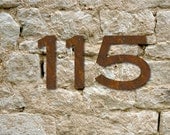 Set of 2 Rustic House Numbers / 3 Inch up to 8 Inch / Letters / Address / Steel / Metal / Small / Business / Restaurant / Office / Outdoor