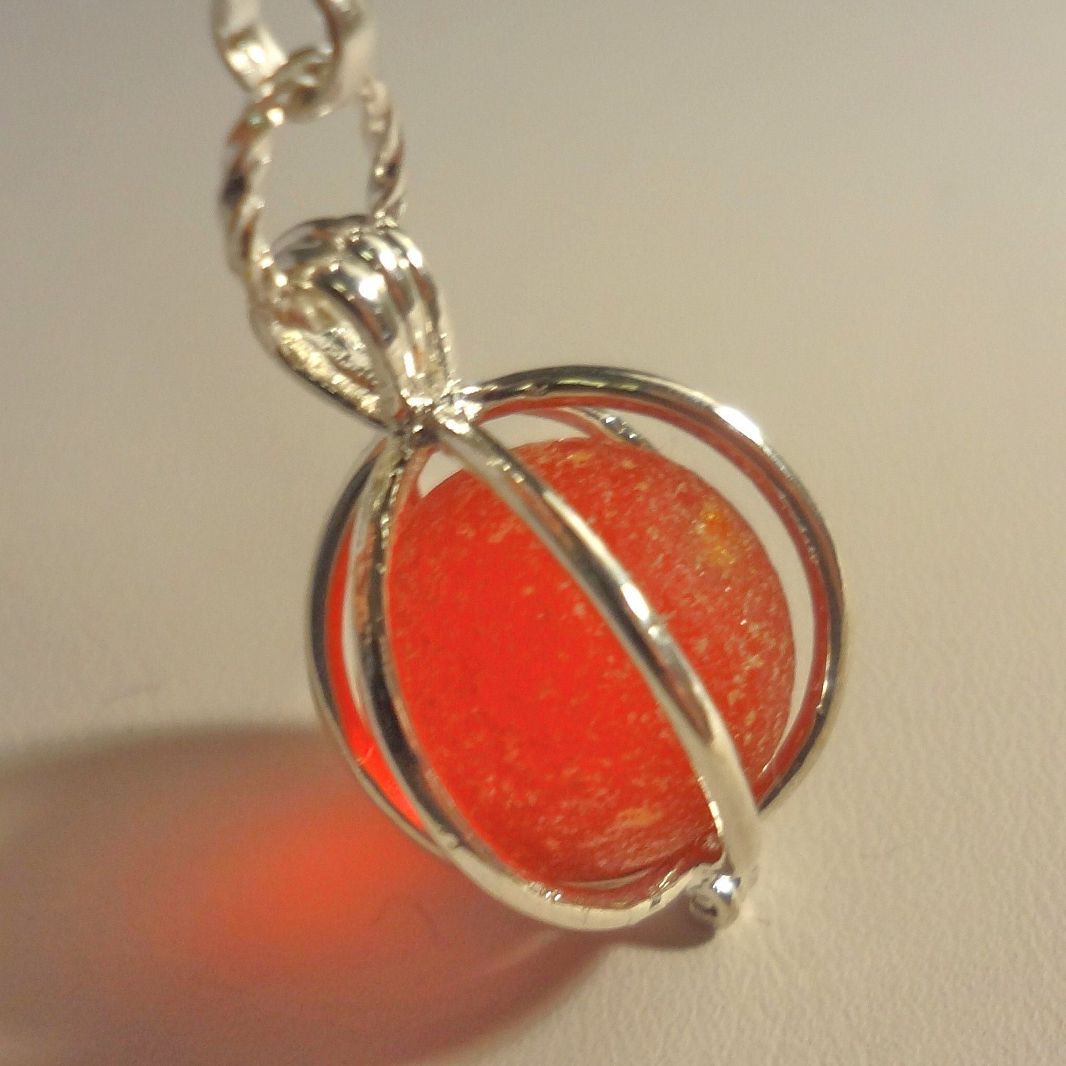 Large Ball cage Locket for marble -Large size cage 30mm x 20mm