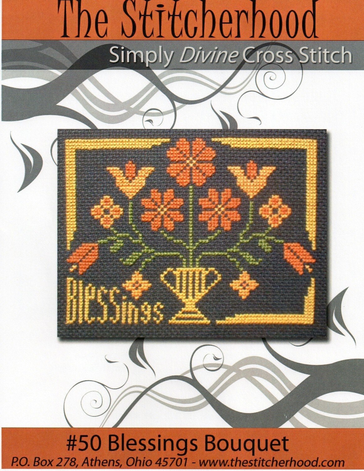 Primitive Folk Art Cross Stitch Pattern Blessings by countrythyme