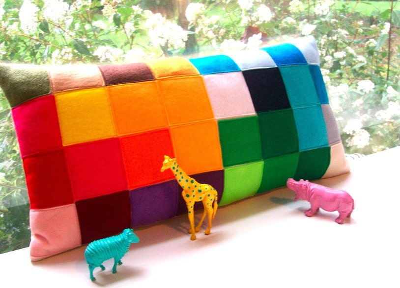 Deliberately Pixelated.... without the censorship - ( a 12 x 24 inches pixelated felt pillow )