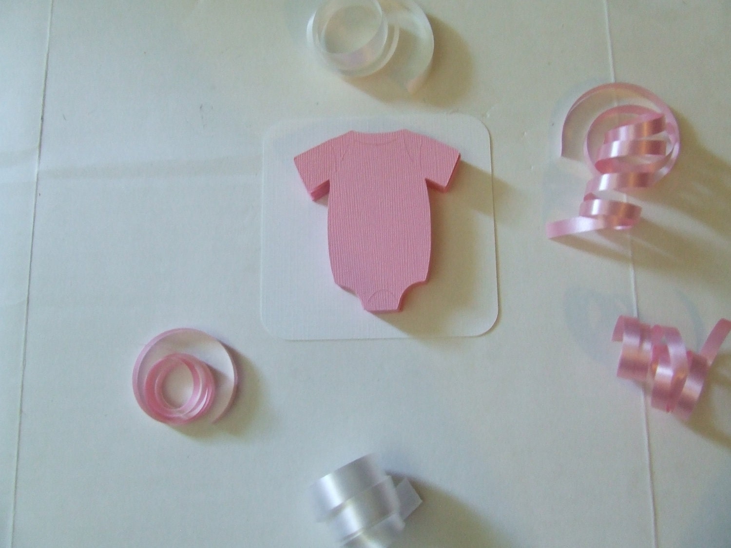 Baby Onesie Die-cut or Tag Pink or Blue Baby Shower 25 pieces