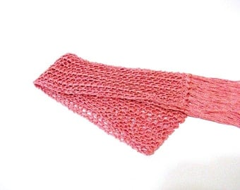 Coral Beauty Hand Knit Scarf - One of a Kind