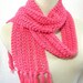 Hot Pink Hand Knit Scarf