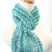 Cool Green Hand Knit Scarf - One of a Kind