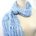 Lavender Showers Hand Knit Scarf - Blue and Lavender