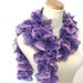 Purple and Pink Hand Knit Ruffled Scarf