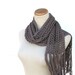 Taupe Hand Knit Scarf - Organic Cotton Brown