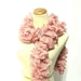 Hand Knit Ruffled Scarf - Rose Pink