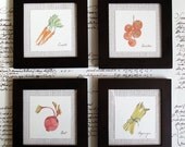 Framed Watercolor Prints - Vegetables - frecklepaper