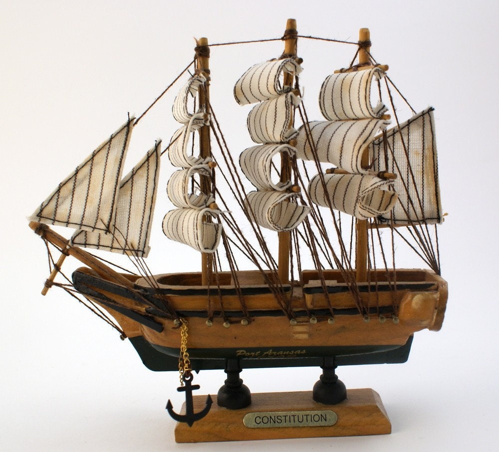 Miniature Wood Ship Model VINTAGE