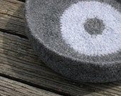 felted bowl - big circle bowl in dark grey