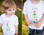 Argyle Neck Tie Applique Boys SHORT sleeves T-shirts or Onesie