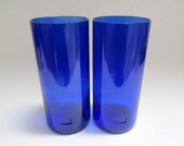 Two 6-inch Tall Skyy Vodka Recycled Glass Bottle Tumblers