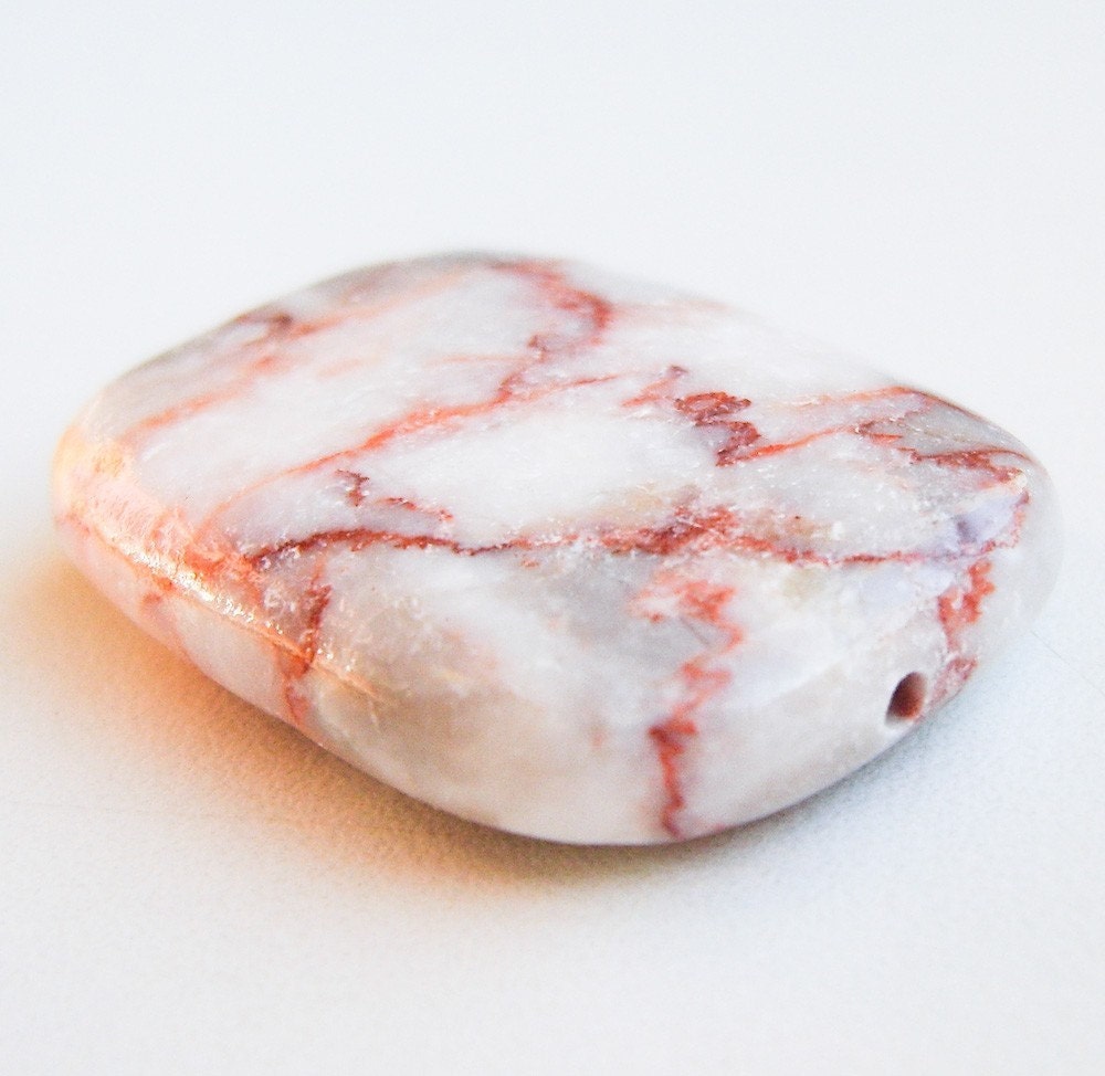 Jasper Puffy Rectangle Center Drilled Focal Bead Pendant 35 mm - Last Chance