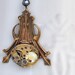 TIME KEEPER, antique brass steampunk watch movement necklace with vintage black glass jewels