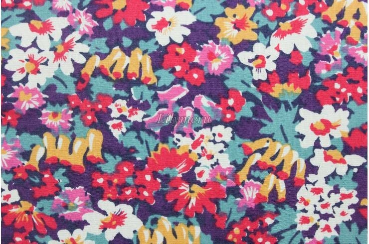 Liberty tana lawn printed in Japan - Bluebell - Colorful
