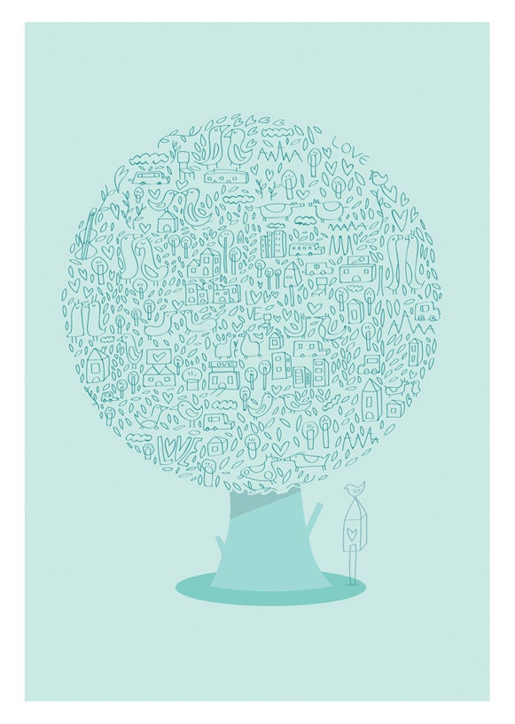 The Animal Tree Print - 8x10 or A4