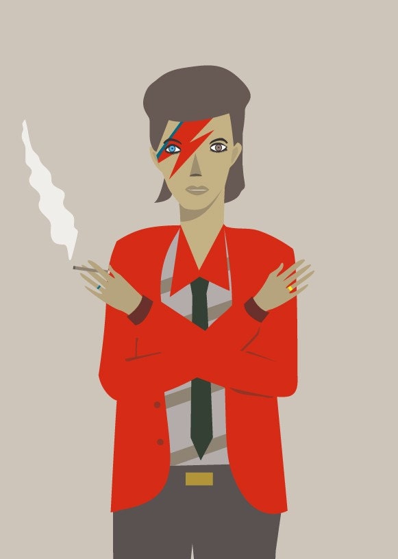 David Bowie Print - 8x10 or A4