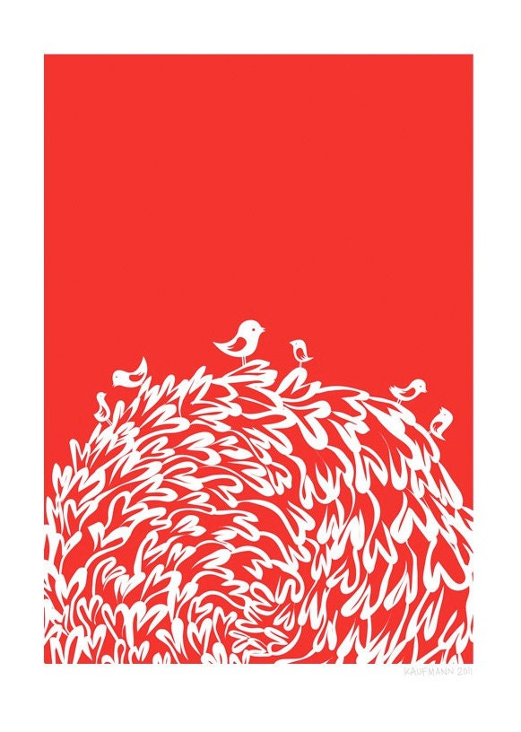 Red Birds Print - 8x10 or A4