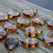 Czech Glass Top Drilled Leaf Beads - Czech Glass Leaves - Brown Striped Leaves - Bead Soup Beads - LAST ONE