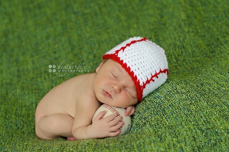 Newborn or 0-3 Month Baseball Beanie