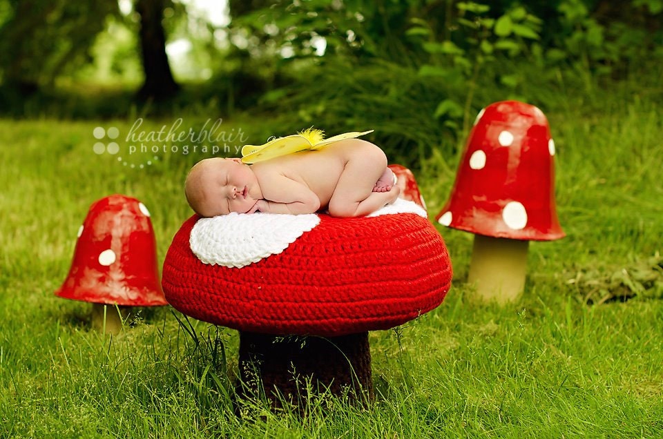 Newborn Red Mushroom Stand Photography Prop