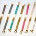 ID Plate Bracelet- Bar Bracelet Leather and Gold Signet Bracelet-  His or Hers