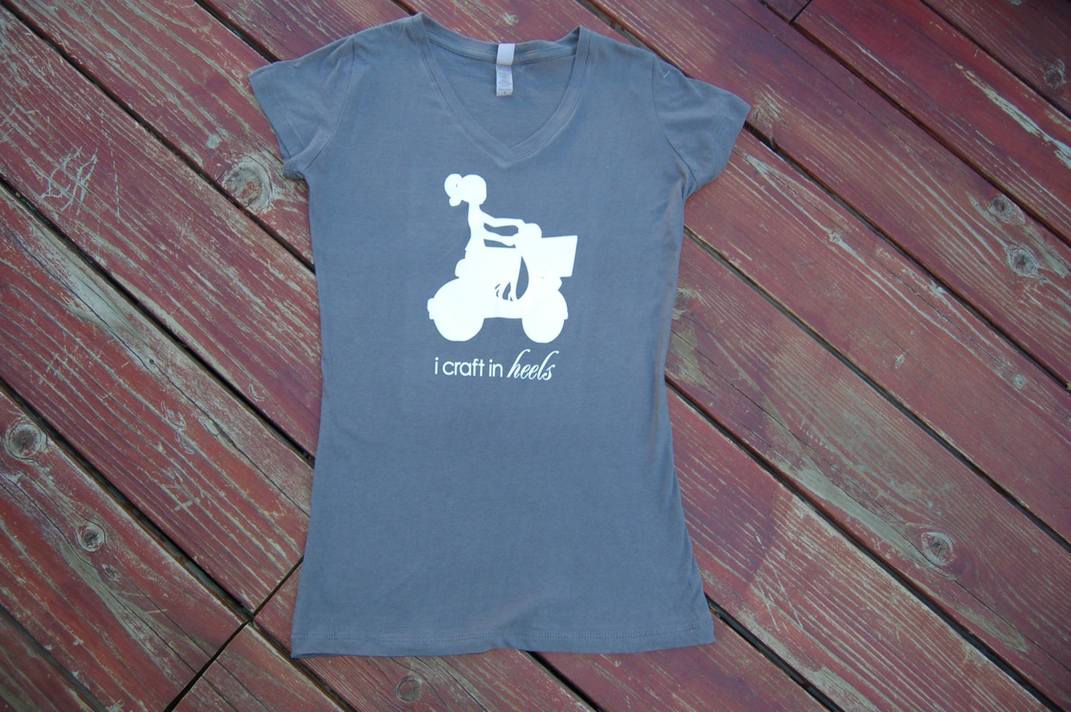 I Craft in Heels - Women's Soft Jersey Vneck Tshirt S/M/L/XL/XXL