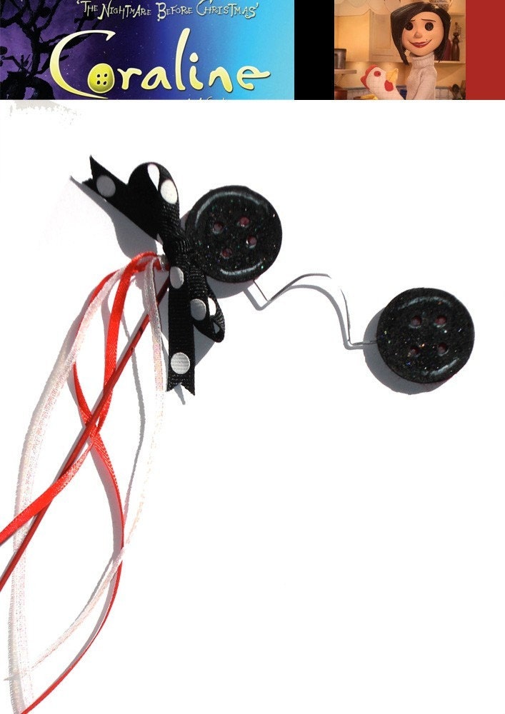 OTHER MOTHER Coraline Button Eyes Costume Mask in Black, Red, and  White for Halloween