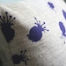 Natural Linen Pillow. Hand Screen-printed with Purple Seed Pods.