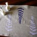 Linen Table Runner. Fern in Lavender Purple. Hand Screen Printed.
