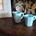 Sweetest Vintage Pair of Mini Blue Pitchers 1930s/40s
