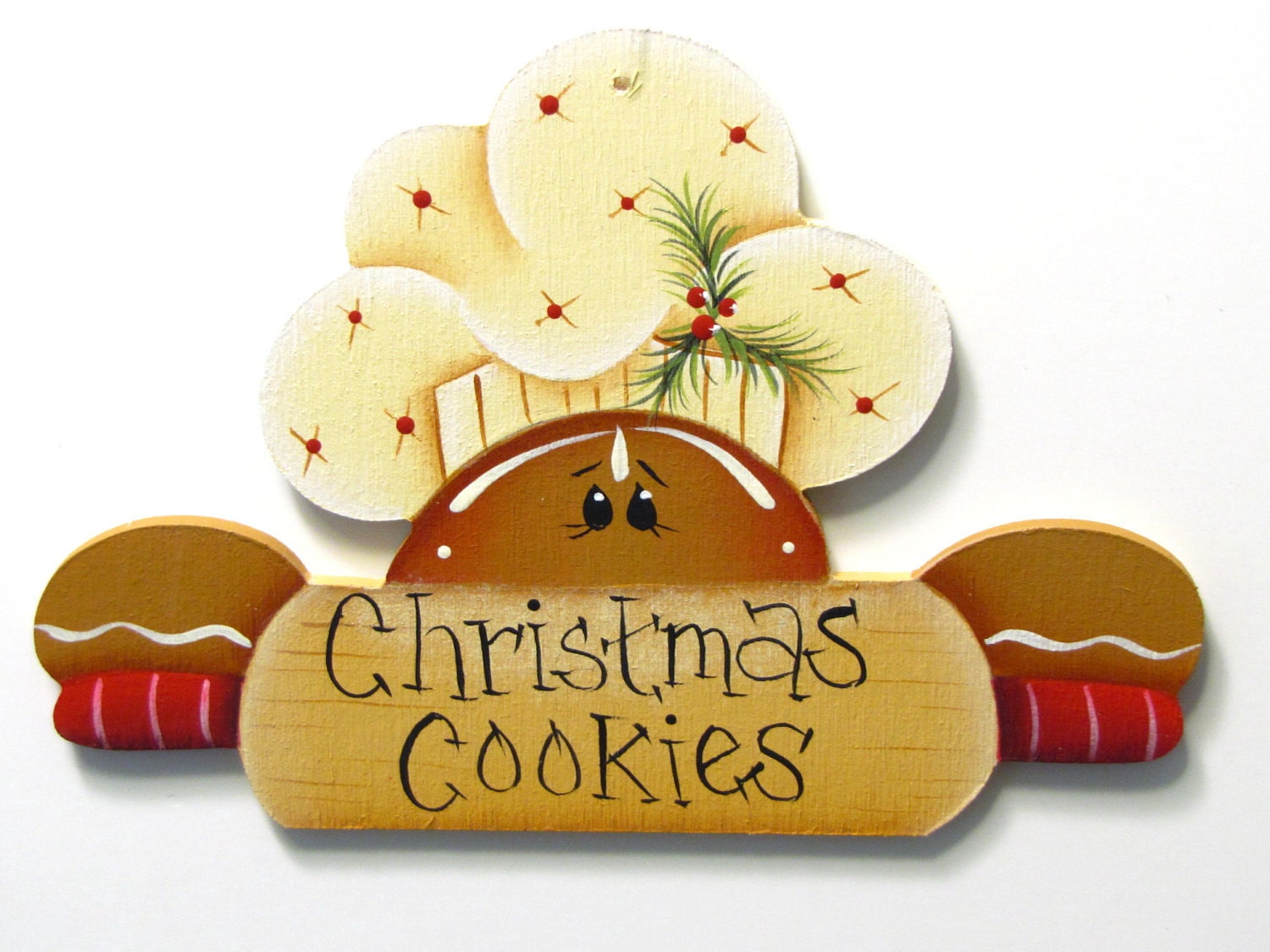 Gingerbread with Rolling Pin Ornament Christmas by ToleTreasures