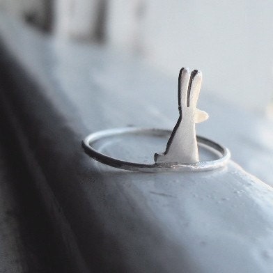Little Bunny Ring (shiny silver) Made to Order