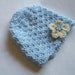 Blue Shell Swirl Baby Hat - Newborn size