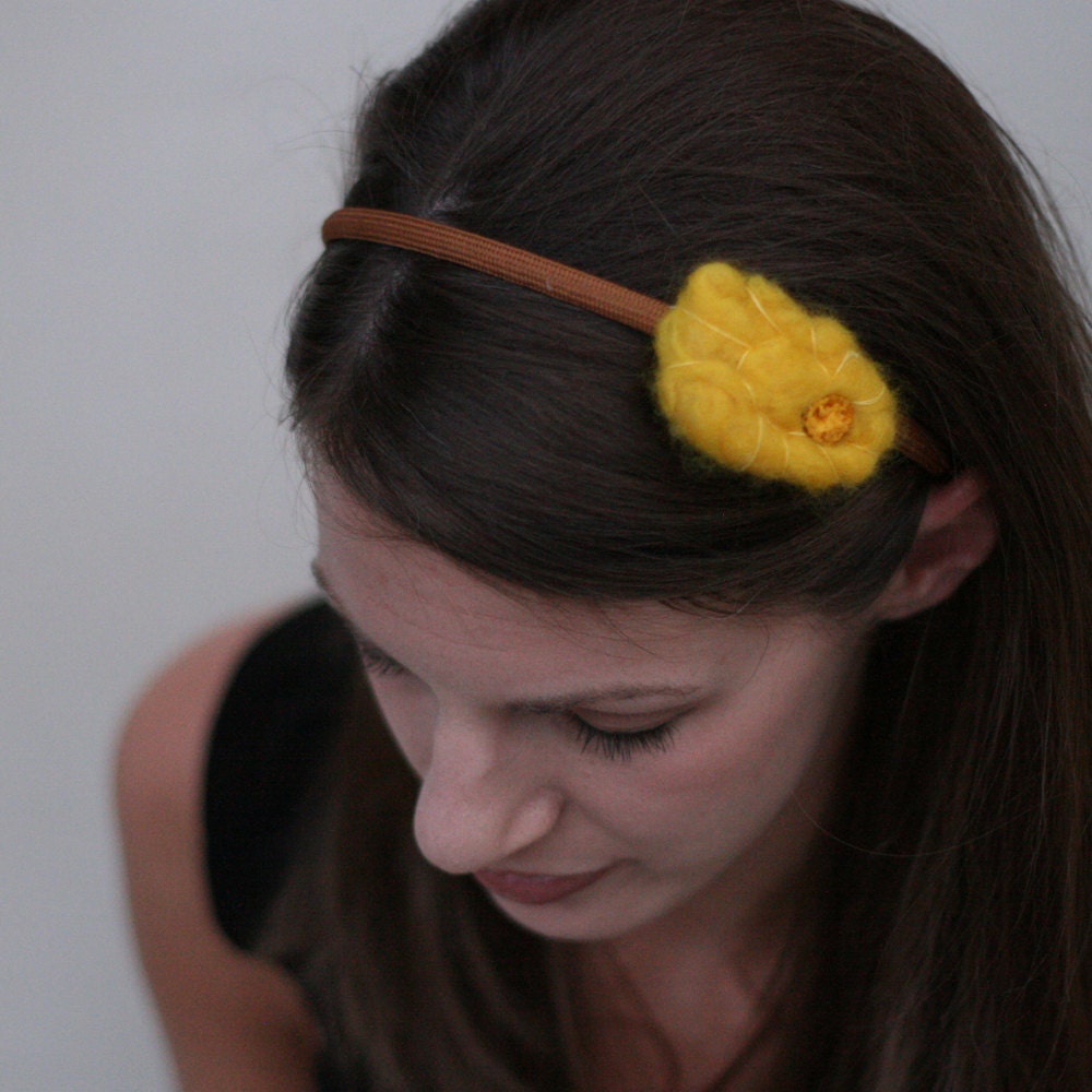 Lauren Yellow Flower Felt Headband