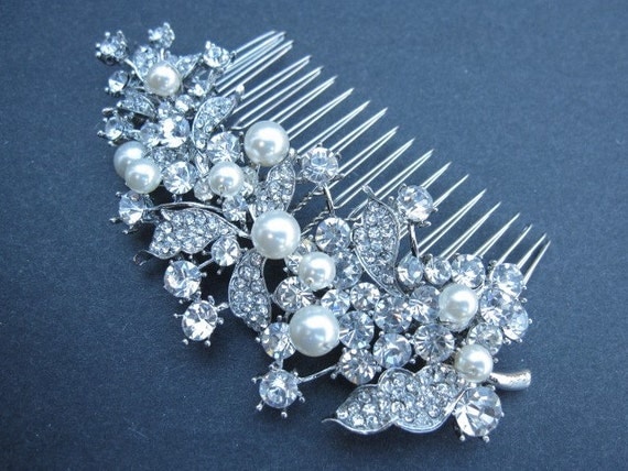 Bridal headpieces,wedding hair comb pearl,bridal comb.wedding hair accessories,bridal hair comb crystal and pearl,wedding hair comb