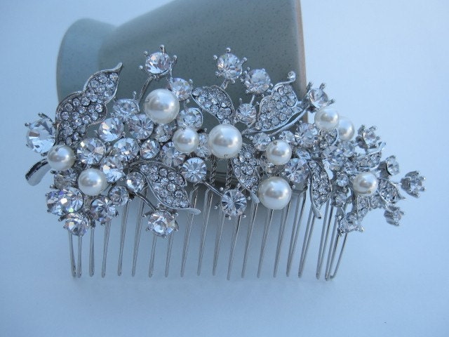 Bridal headpieces,wedding hair comb pearl,bridal comb.wedding hair accessories,bridal hair comb crystal and pearl,wedding hair comb