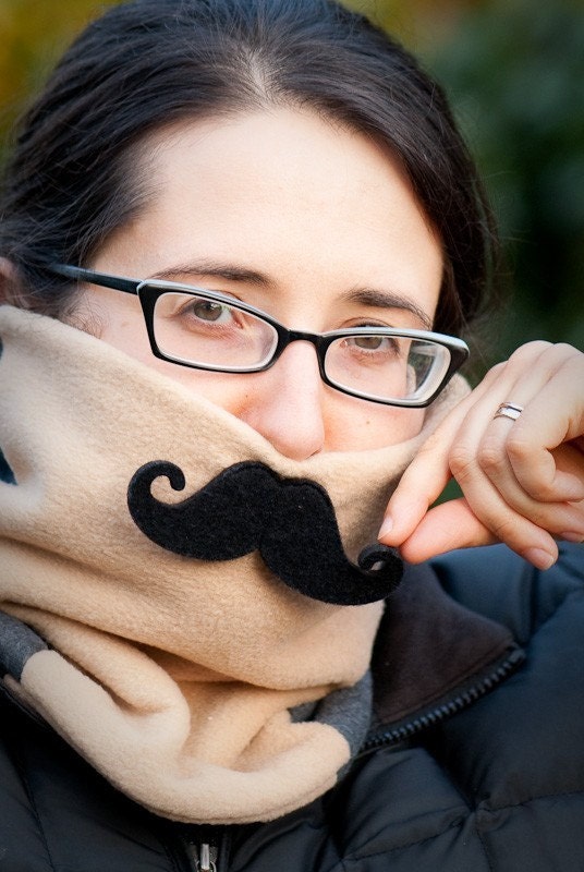 Mustachioed Fleece Neck Warmer