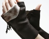Reindeer leather mitts Large