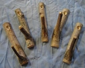 Set of 5 Birch Branch Rustic Hooks