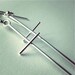Cross Silver Earrings Extra Long. Skinny Sterling Silver Dangles - Handmade Fashion - Stylish Christian Jewelry