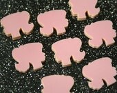 8 x Laser cut acrylic Barbie silhouette cabochons