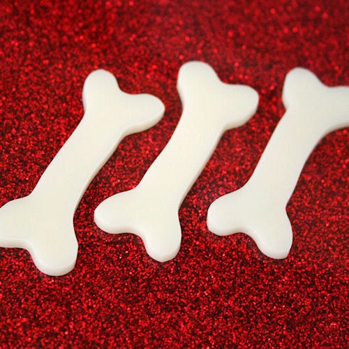 3 x Large laser cut acrylic bone cabochons