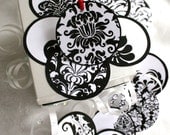 24 Printable Black and White Damask Gift Tags Print As Many As You Like