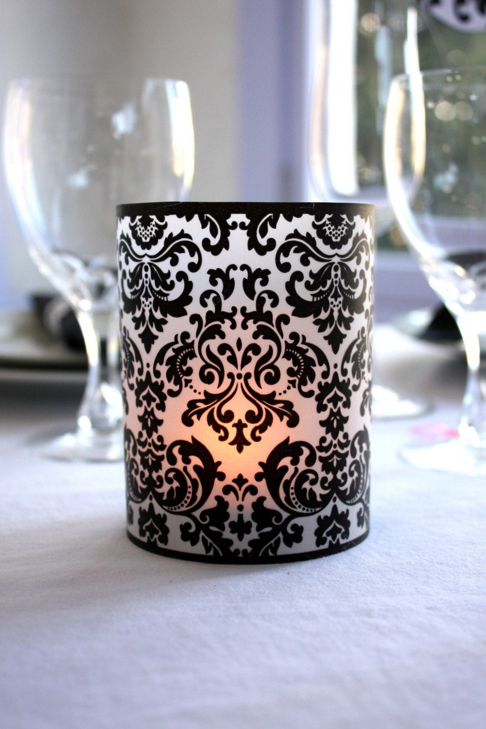 Printable Bold Damask Luminaries