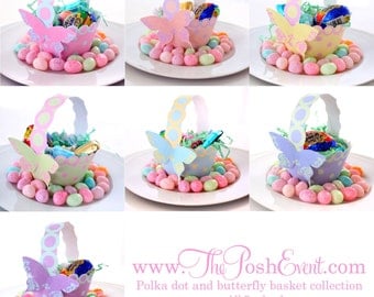 Polka Dot and Butterfly Basket Collection get All 7 and Save