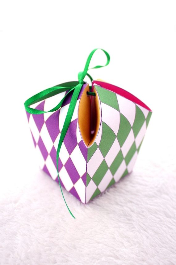 Harlequin Mardi Gras Printable Blossom Box