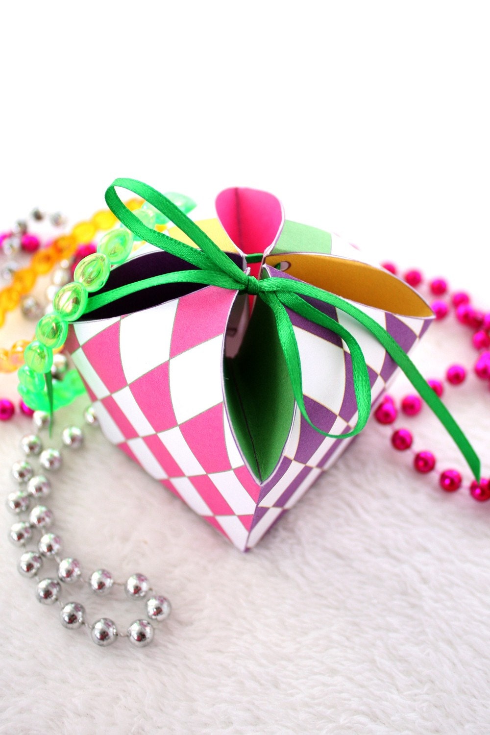 Harlequin Mardi Gras Printable Blossom Box